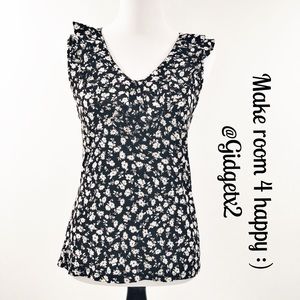 Lauren Ralph Lauren black print sleeveless top M